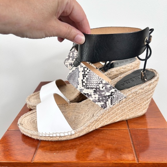 Romena Spain strappy wedges, 40, faux leather, lace back Summer Euro Beach Chic - Picture 5 of 9